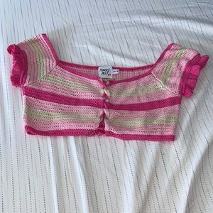 Princess Polly knitted white and pink top